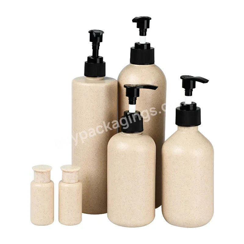 Degradable Plastic Packaging Natural Material Plastic Lotion Pump Bottle Wheat Straw Bottle And Jar For Cosmetic Packaging - Buy Biodegradable Bottle,Biodegradable Spray Bottle,Biodegradable Shampoo Bottle 500ml.