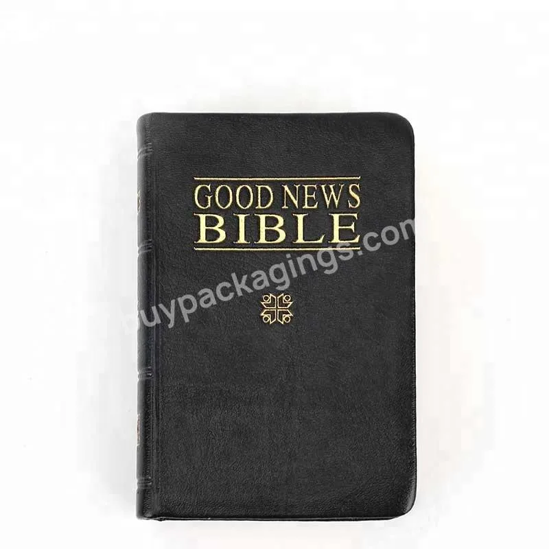 2020 new design wholesale custom logo black PU leather English bible