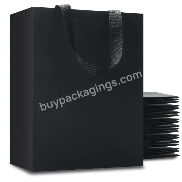 2023 New Arrival Black Paper Gift Bag With Handles Shopping Wrapping Bags Recyclable Packaging Bag - Buy Black Paper Gift Bag With Handles,Shopping Wrapping Bags,Recyclable Packaging Bag.