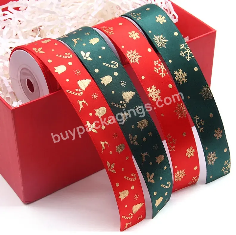 2.5cm Small Roll 10 Yards Flower Cake Gift Ribbon Roll Christmas Decoration Hot Stamping Polyester Ribbon Printing Ribbons - Buy Christmas Ribbon Gift Ribbons,Ribbon Roll For Christma Decoration,2.5cm Small Roll 10 Yards Flower Cake Gift Ribbon Roll