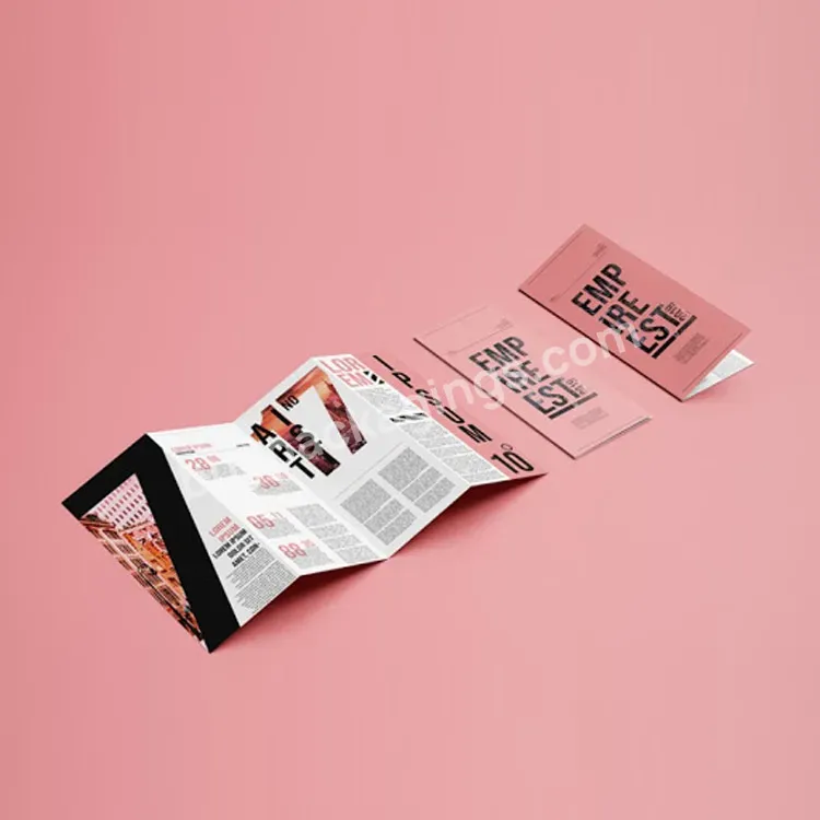 Attractive Affordable Letter Size Folded Business Brochure Pink 4 Panel Quad Fold Brochure Accordion Fold Brochure - Buy 4 Panel Leaflet Brochure,4 Panel Leaflet,Z Fold Brochure Printing.