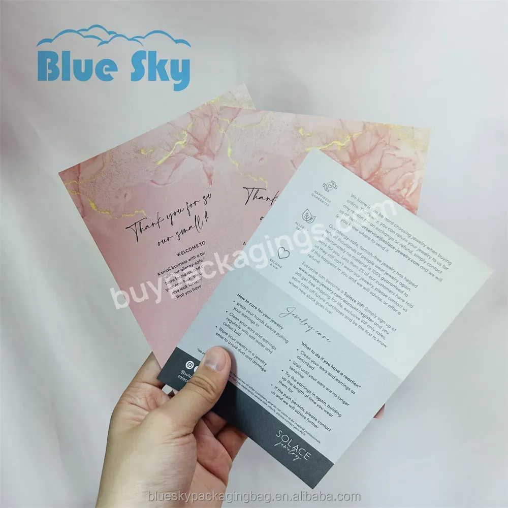 Blue Sky Hot Color Flyer Brochure Printing Single Sheet Printing Bulk A4 Paper Leaflets/brochures/pamphlets Printing Service - Buy Custom Thank You Card For Buisness,Card Printing Paper,Thank You Card Recycled Paper.
