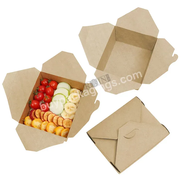 Cheap Custom Logo Brown Kraft Paperboard Catering Takeout To Go Paper Takeaway Burger Meal Cake Food Container Box - Buy Disposable Take Out Fast Food Paper Container,To Go Paper Takeaway Cake Food Container,Recycled Paper Container.