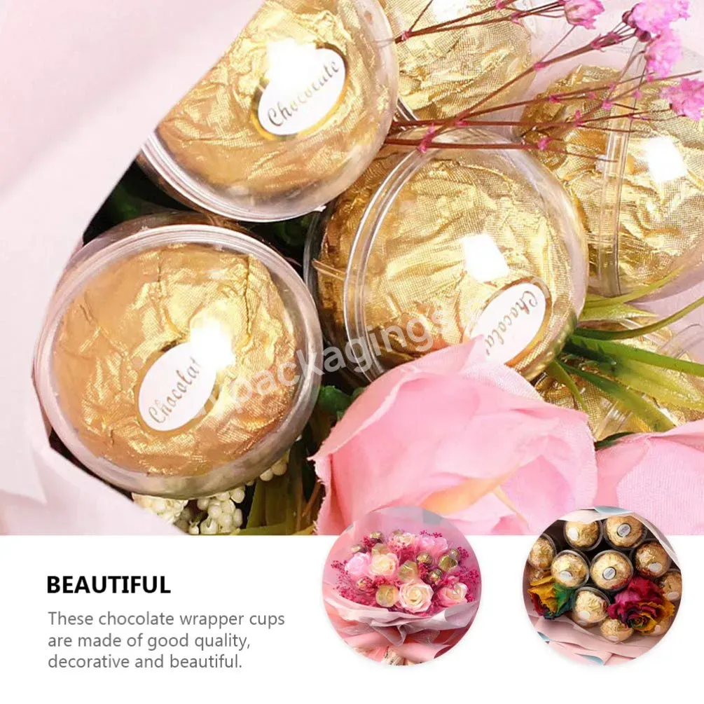 Clear Chocolate Holder Case 100pcs Chocolate Truffle Wrapping Cup Plastic Round Candy Box Plastic Chocolate Ball - Buy Exceart Dessert Cups,Plastic Chocolate Holder,Plastic Cookbook Holder.