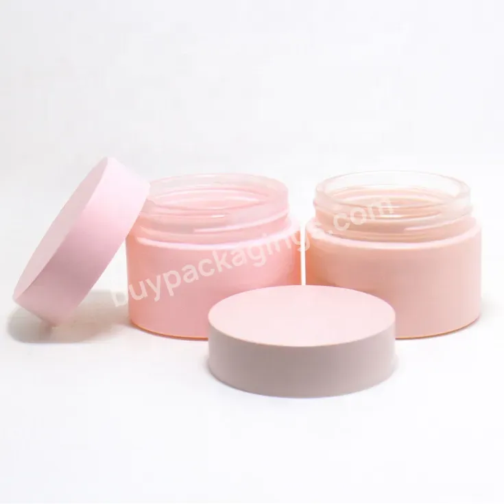 Cosmetic Packaging Oem Pink Matte Frosted 5g 10g 20g 30g 50g 100g Glass Cream Jar With Lid - Buy 1 Ounce Cosmetic Glass Jar,5g 10g 20g 30g 50g 100g Glass Face Eye Lotion Cream Jar,Skin Care Bottle Cosmetic Glass Jar 30g 50g Facial Cream With Twist Lid.