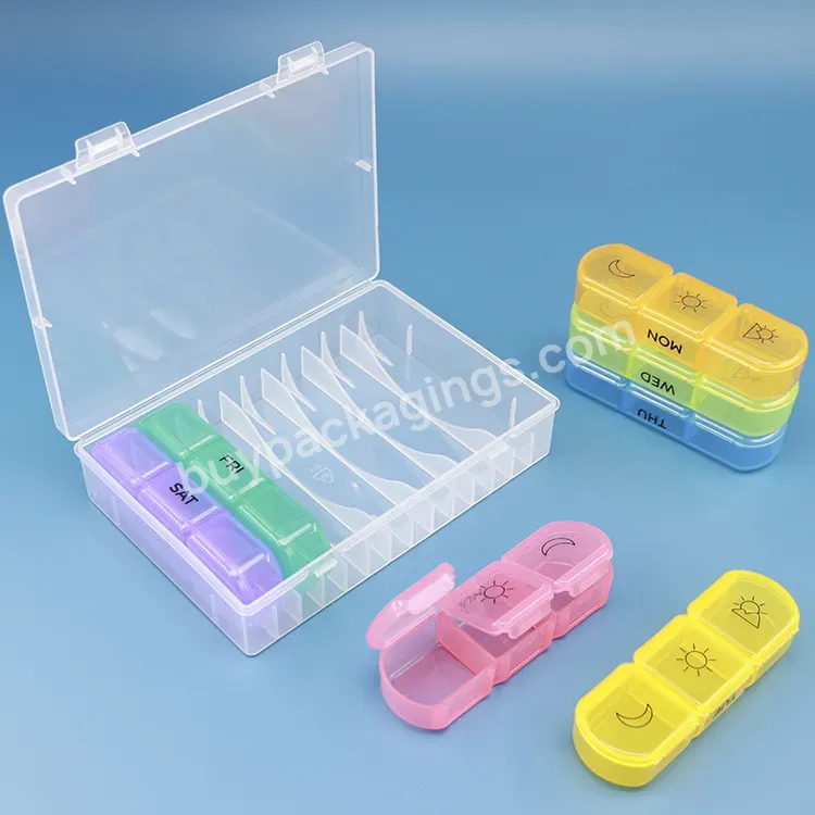 Custom Cartoon Logo Color Weekly Pill Storage Organizer 7 Days Sorting And Storing 2 Or 3 Girds Small Cases Medicine Boxes - Buy Weekly Pill Organizer,Pill Storage Cases,Pill Box.