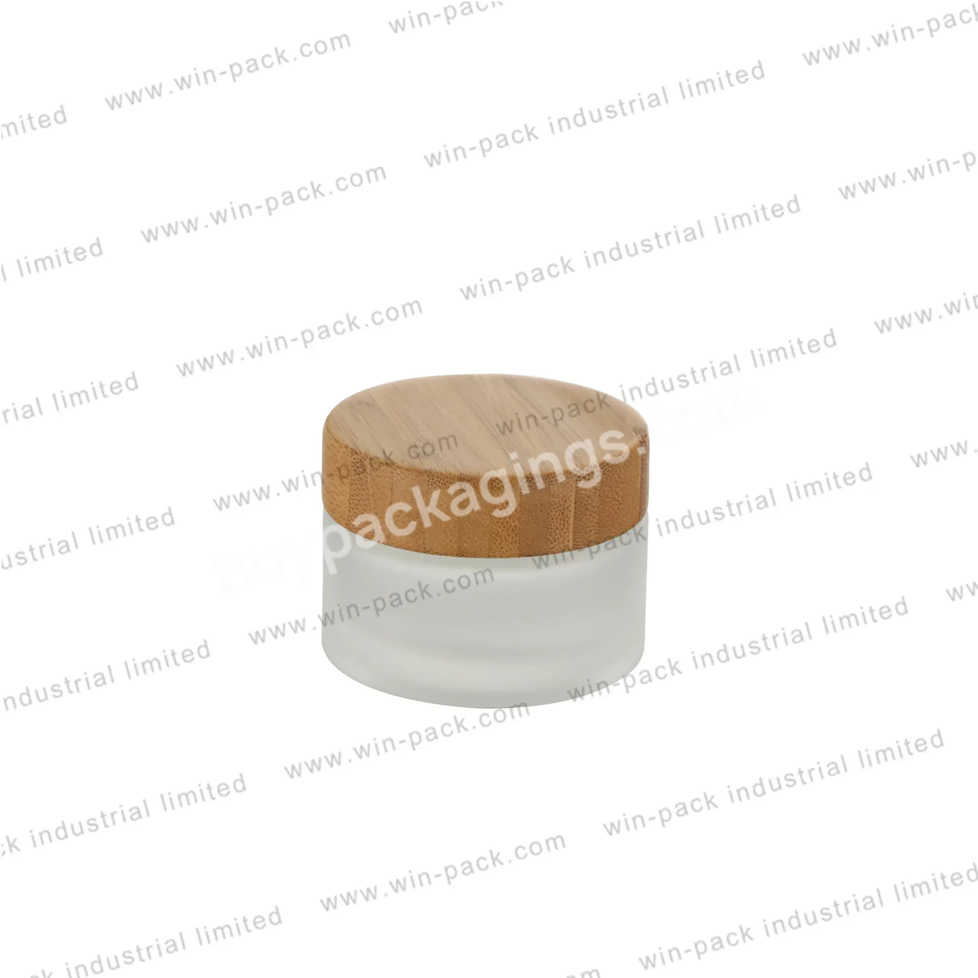 Custom Cosmetic Packaging Skin Care Face Cream Frosted Glass Jar With Printing Color Bamboo Cap 30g 50g 100g 200g - Buy Bamboo Cream Jar,Packaging Cream Jar,Custom Cream Jar.