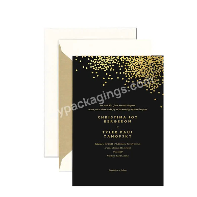 Custom Foil Luxury Wedding Invitation Paper Card Thank You Paper Cards Gold Stamping Offset Printing Business Card