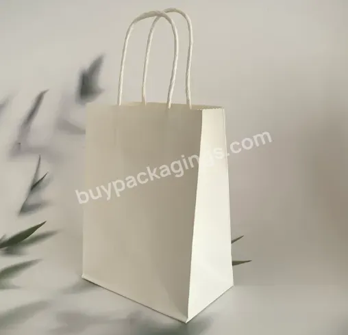 Custom Logo Kraft And White Paper Bags With Twisted Handle,Eco Friendly Brown Bags - Buy Shopping Paper Bag,Kraft Paper Bag,Custom Print Paper Bag.