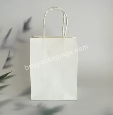Custom Logo Kraft And White Paper Bags With Twisted Handle,Eco Friendly Brown Bags - Buy Shopping Paper Bag,Kraft Paper Bag,Custom Print Paper Bag.