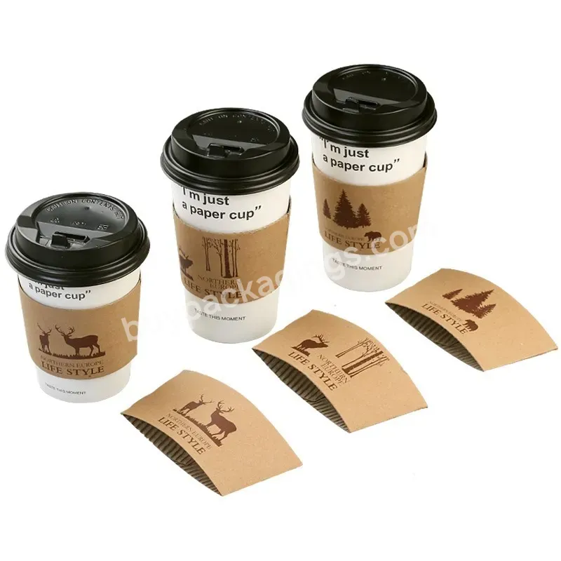 Custom Logo Printing Heat Resistant Disposable Packing Coffee Paper Cup Sleeves - Buy Paper Cup Sleeve,Paper Coffee Cup Sleeve,Custom Cardboard Coffee Cup Sleeves.