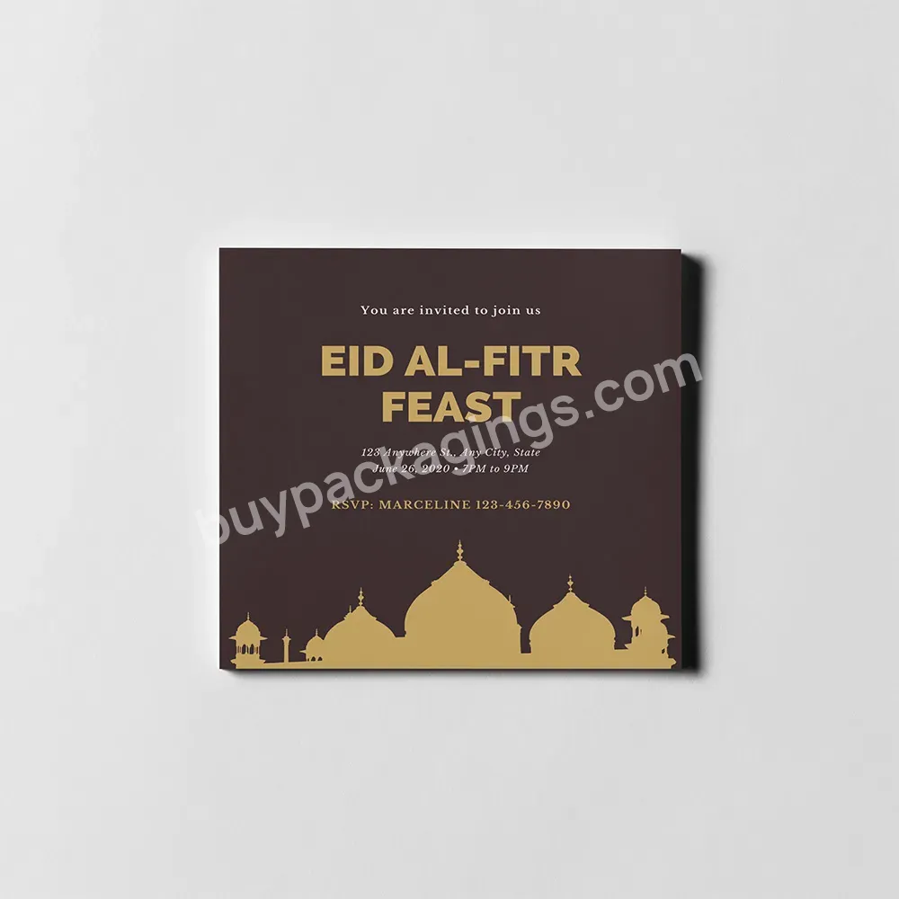 Custom Printed Eid Mubarak Greeting Cards Muslim Floral Eid Mubarak Gift Card Gold Stamping Foil Eid Greeting Cards - Buy Eid Mubarak Greeting Cards,Eid Mubarak Cards,Eid Cards.