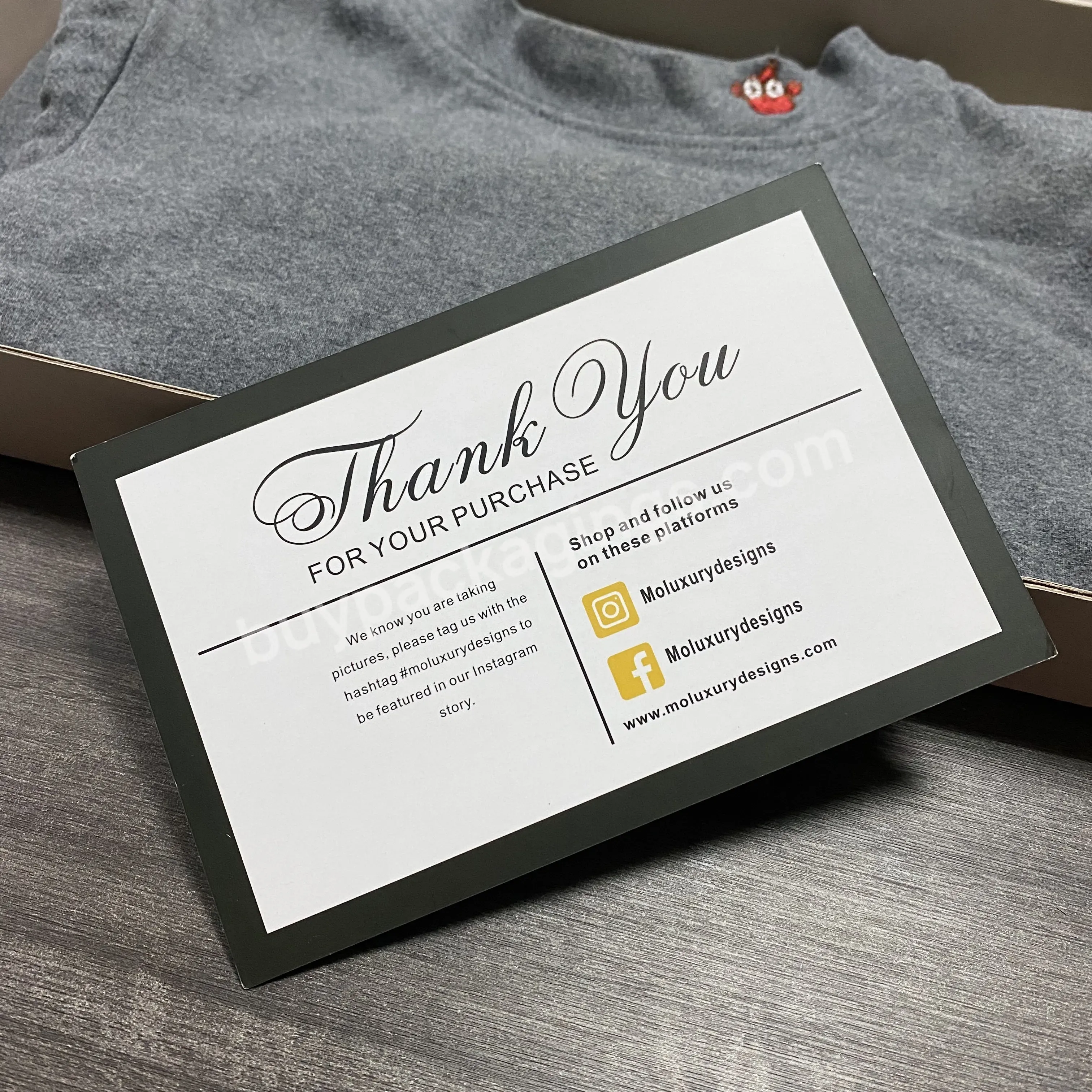 Custom Printing Thank You Cards Thanks For Your Purchase Discount Code Business Card Paper Hang Tag Name Logo Wed - Buy Business Card With Own Logo,Amazon Thank You Card,Paper Insert.