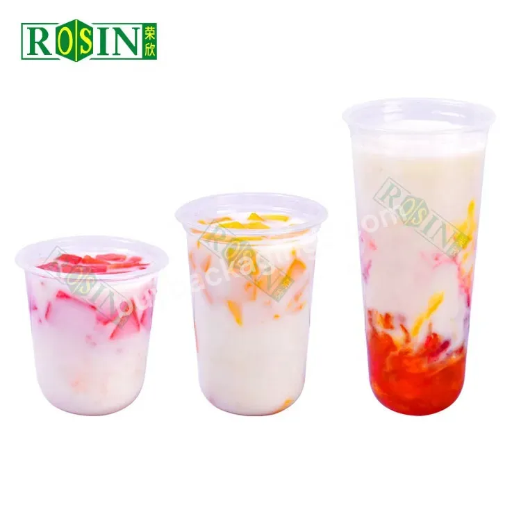 Customized 450ml Pp U Shape Transparent Disposable Plastic Juice Cups With Dome Lids - Buy Plastic Cups With Dome Lids,Plastic Cups Disposible,Plastic Juice Cup.
