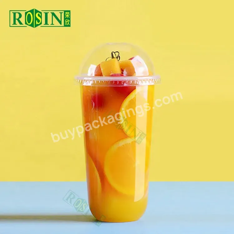 Customized 700ml U Shape Clear Disposable Plastic Drink Cups With Lids And Straws - Buy Plastic Disposable Cups,Plastic Cups With Lids And Straws,Plastic Drink Cups.