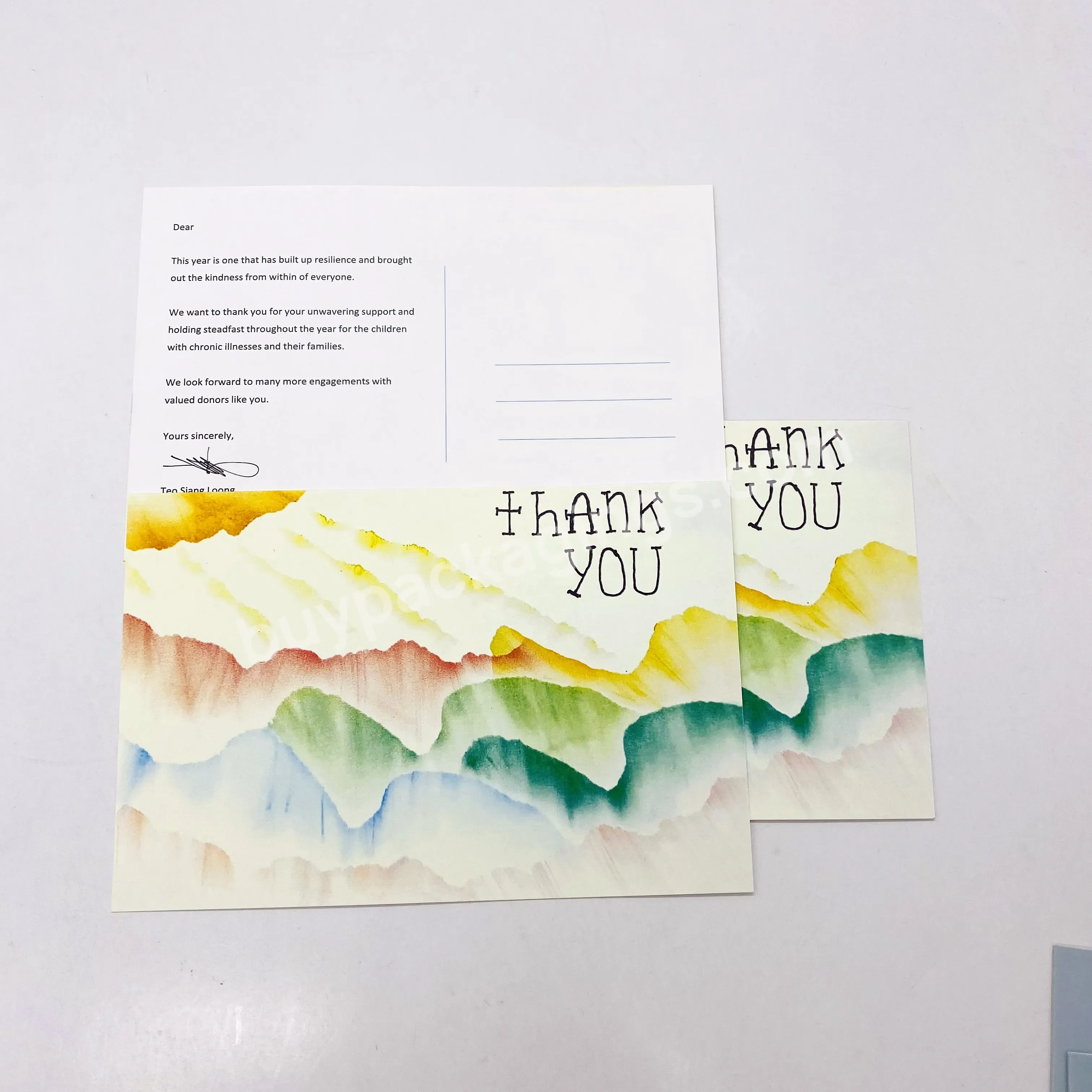 Customized Design Recycled Paper Offset Printing Business Thank You Greeting Card Postcards - Buy Thank You Cards,Greeting Card,Thank You Postcards.