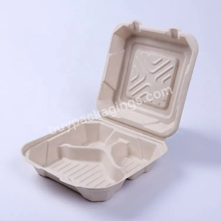 Customized Eco Disposable Sugarcane Paper Biodegradable Bagasse Compostable For Food Box - Buy Paper Box For Food,Custom Printed Food Boxes,Take Away Food Paper Box.
