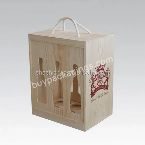 Customized New Design Unfinished Natural Color Pine Wine Wood Boxes Wholesale Supply In Shanghai Of China - Buy Pine Wine Boxes,Natural Color Wood Box,Wood Material Box.