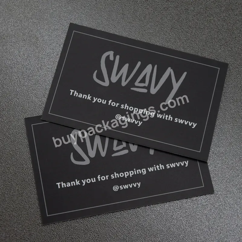 Customized Personalised Logo Black Thank You Card Post Cards For Small Business - Buy Thank You Card For Busniess,Thank You Post Cards,Thank You Card Black.