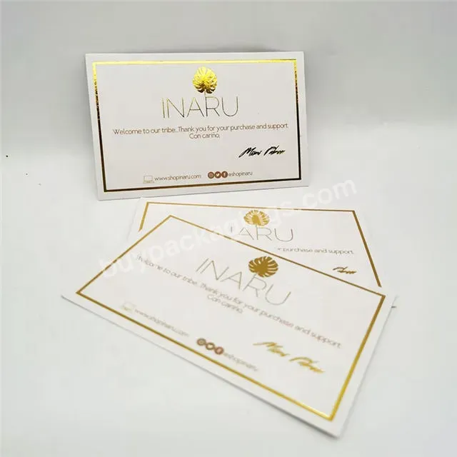 Customized Print Business Thank You Cards Gold Foil 400gsm/800gsm Coated Paper Card - Buy Thank You Card,Thank You Business Cards,Thank You Card For Busniess.