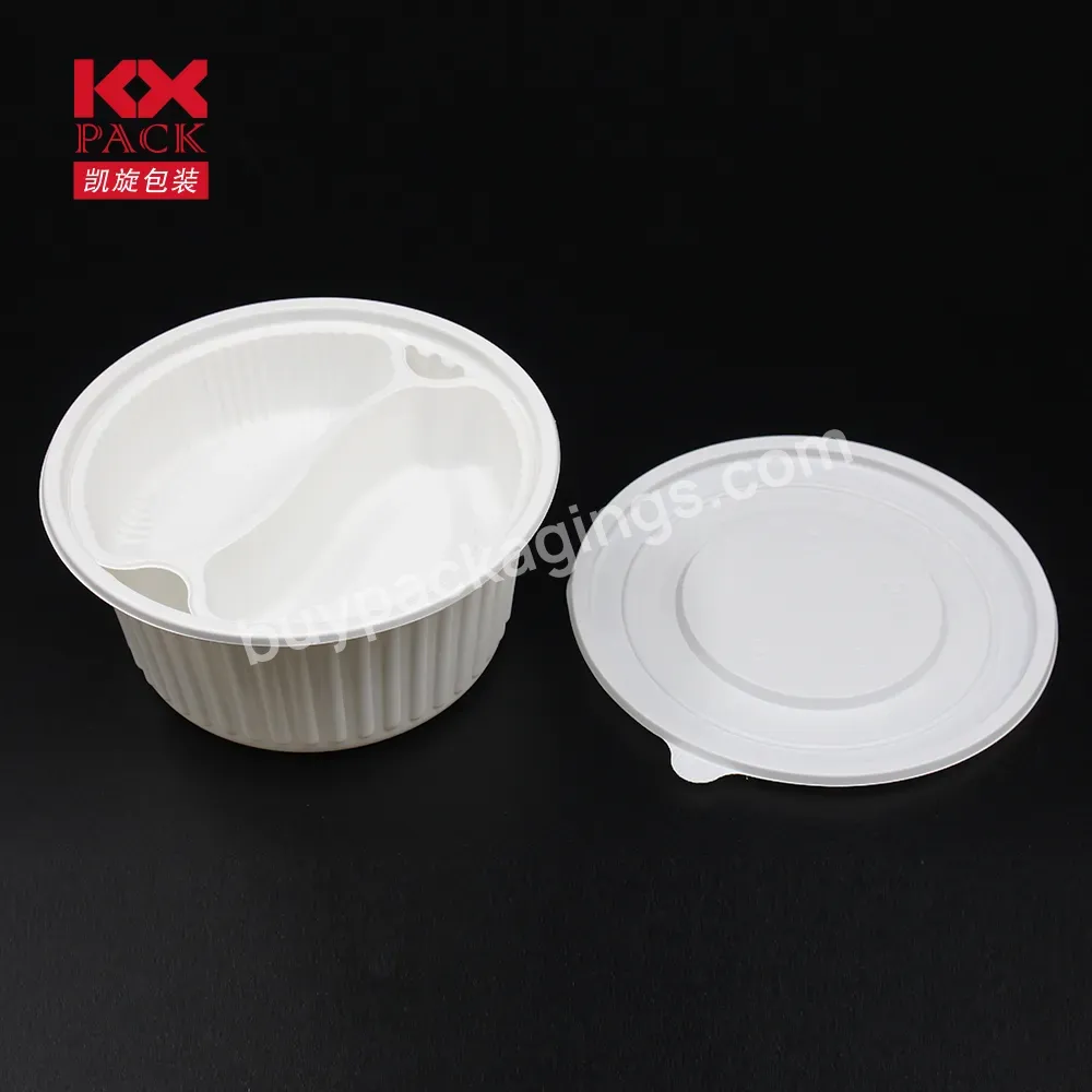 Disposable Food Plate Corn Starch Environmental Eco-friendly Biodegradable Pla Material Round Food Packing Tray With Lid - Buy Wholesale Eco Friendly Disposable Biodegradable Corn Starch Round Take Out Food Tray,Professional Manufacturer Wholesale Bi