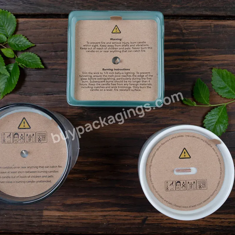 Environmentally Eco Friendly Dust Cover For Candle Glass Square Shape Kraft Paper Lids Candle Lids - Buy Dust Cover For Candle Glass,Kraft Paper Lids,Candle Lids.