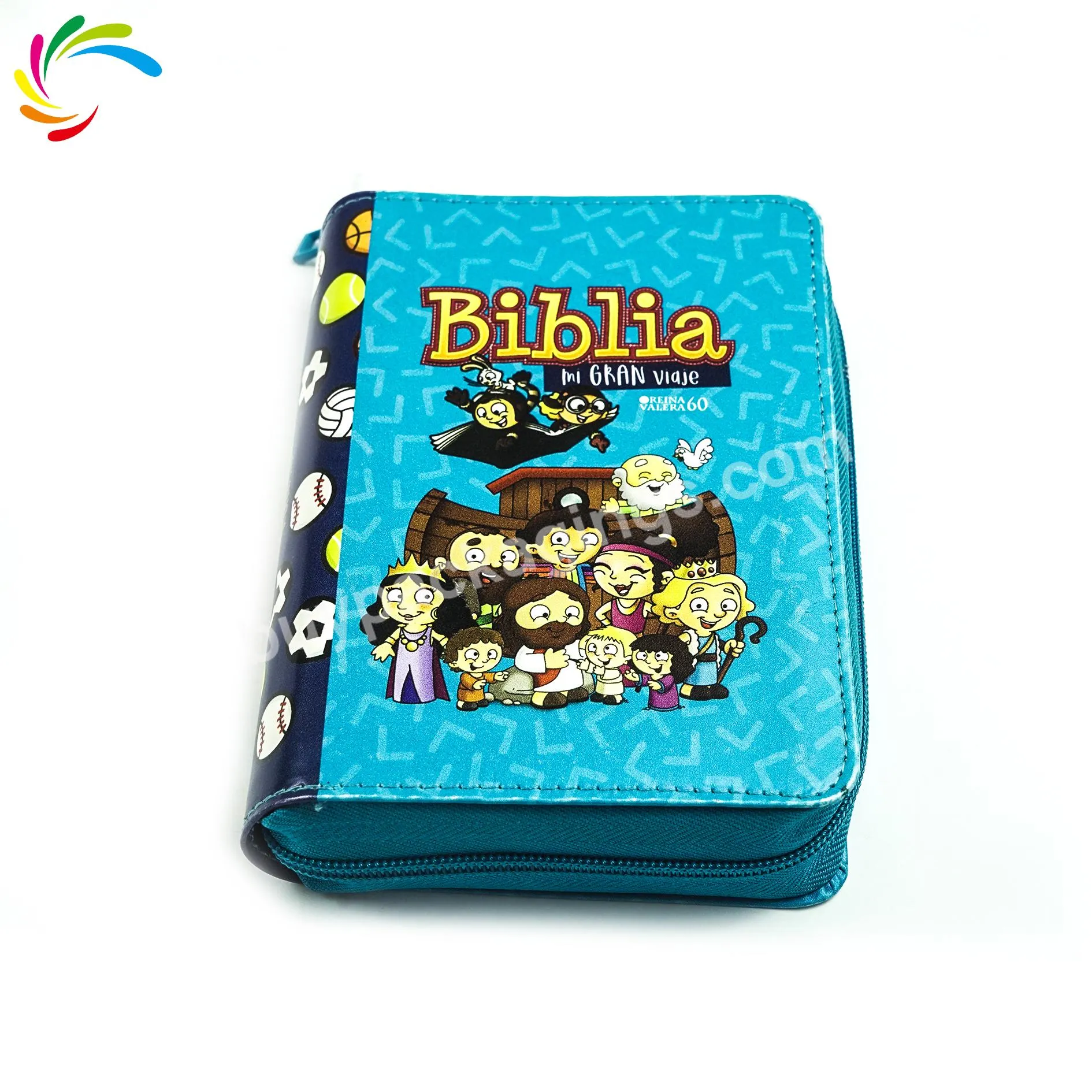 Factory custom high quality high quality Spanish zippered Bible books for children