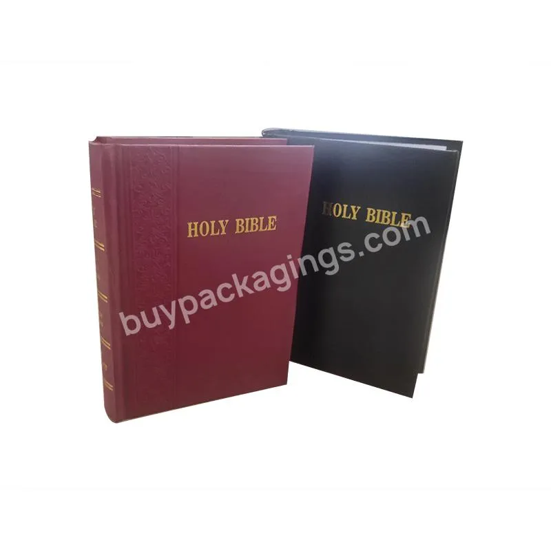 Factory  printing Bible paper & paperboard printing PU leather holy bible hard cover Paper Book Printing