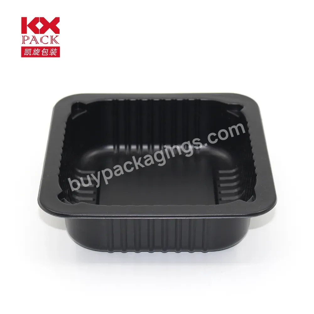 Food Grade Customized Black Pp Tray With Laminated Film Eco-friendly Takeaway Plastic Container For Food Packing - Buy Pp Tray With Laminated Film,Black Pp Tray With Laminated Film,Customized Black Pp Tray With Laminated Film.
