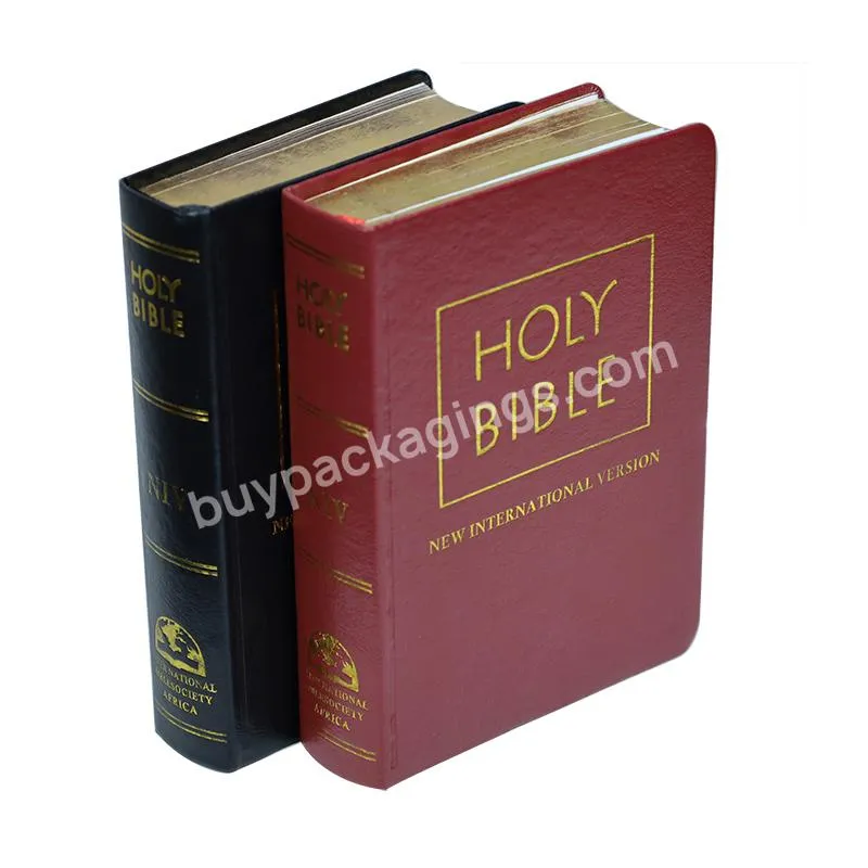 Full Stock Receive Custom Size Book Printing NIV Bible English Soft Cover Gold Plated Sacred Bible Education