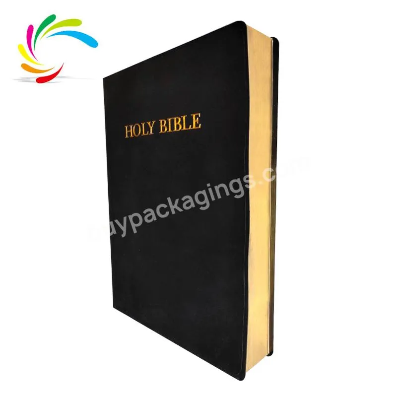Hot sale factory direct  cover custom Hard cover rounded corner  PU leather bible book