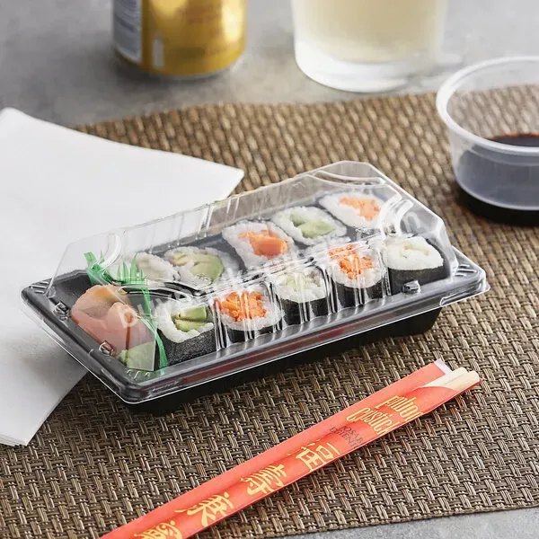 In Stock Black Plastic Container Sealed Buckle Food Packaging Roundsushitray Round Tray Sushi Takeaway Box - Buy Sushi Plate,Box Black Plastic Container Sealed Buckle Food Packaging Roundsushitray Sushi Plates And Dishes,Sealed Buckle Food Packaging