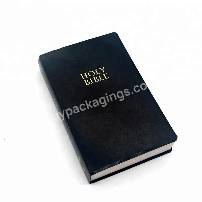 Luxury black king James edition high quality leather cover gold edge bible French book