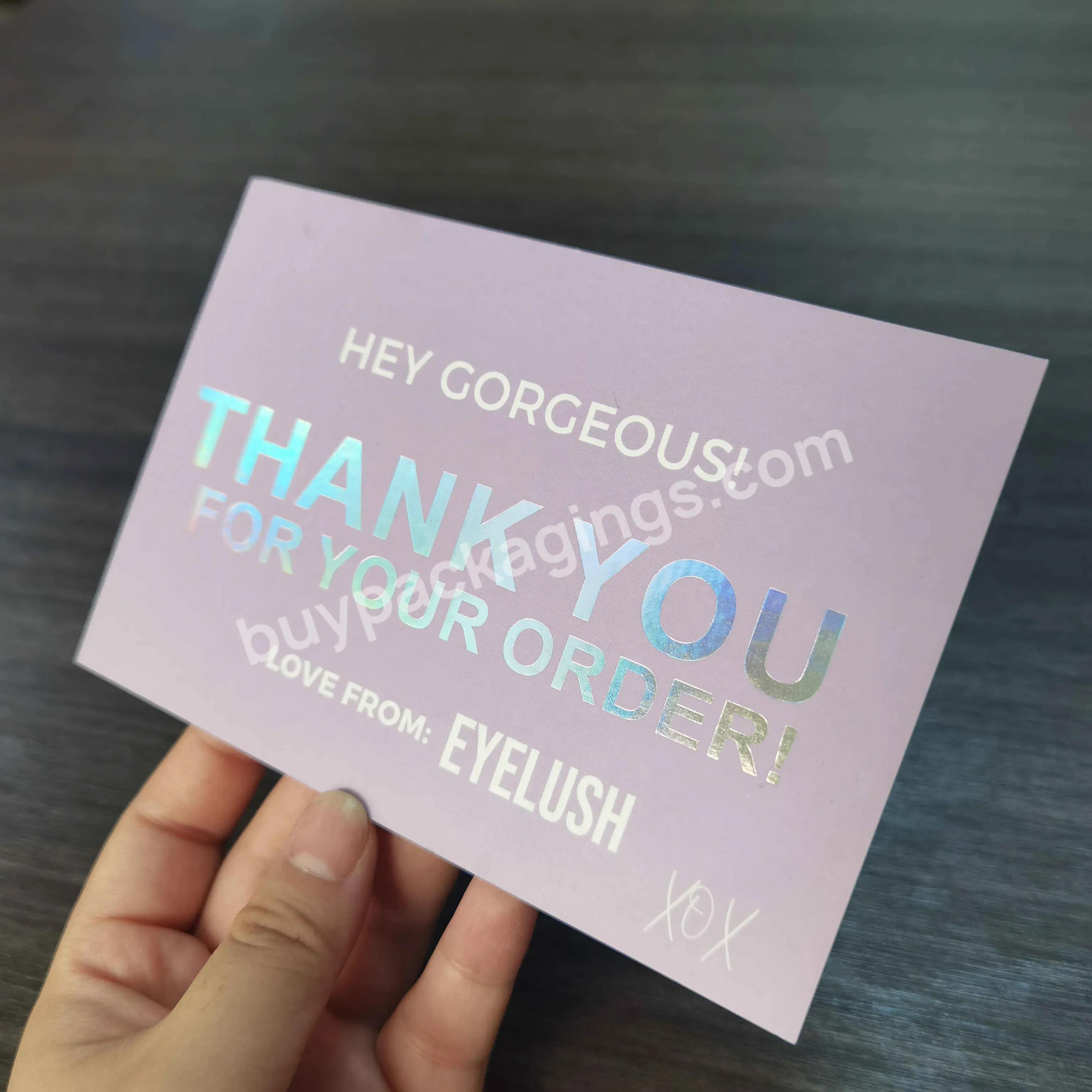 Luxury Custom Gold Foil Printing 800g Thick Paper Thank You Post Card With Holographic Logo - Buy Holographic Logo Thank You Card,Thank You Cards Custom With Logo,Custom Thank You Cards For Small Business.