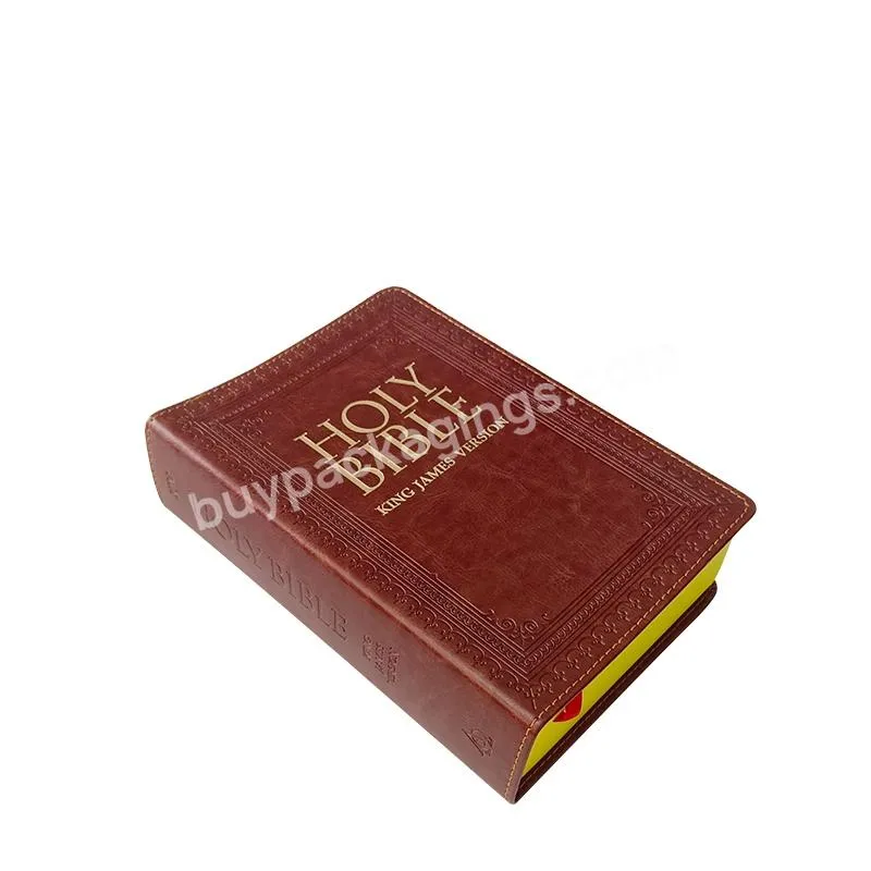 Manufacturer Wholesale Hardcover Lock High Quality PU Leather King James Edition Bible Printing