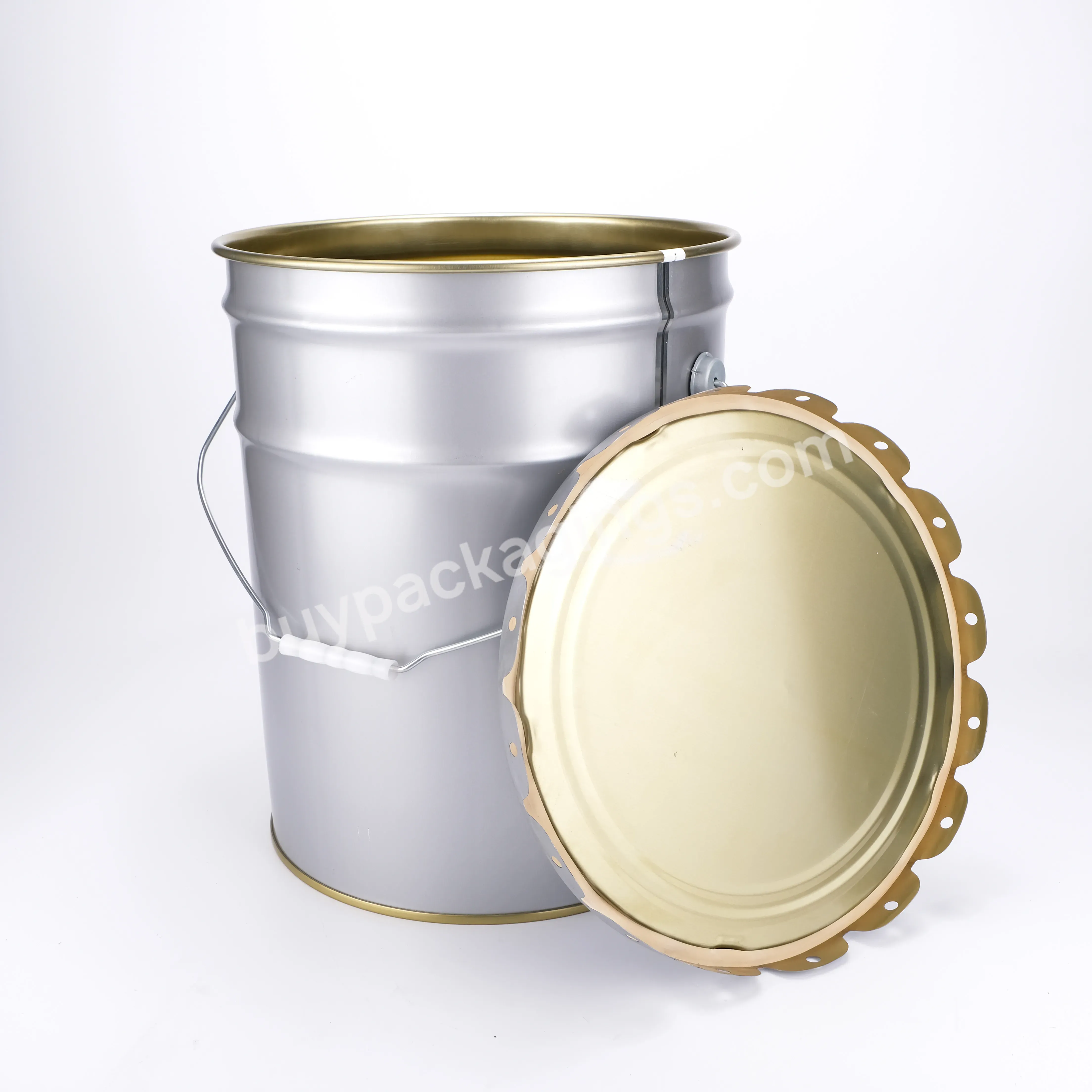 Metal Pail High Quality Tin Paint Bucket With Lid And Handle For Chemical - Buy Metal Drum,Tin Bucket,Metal Pail.