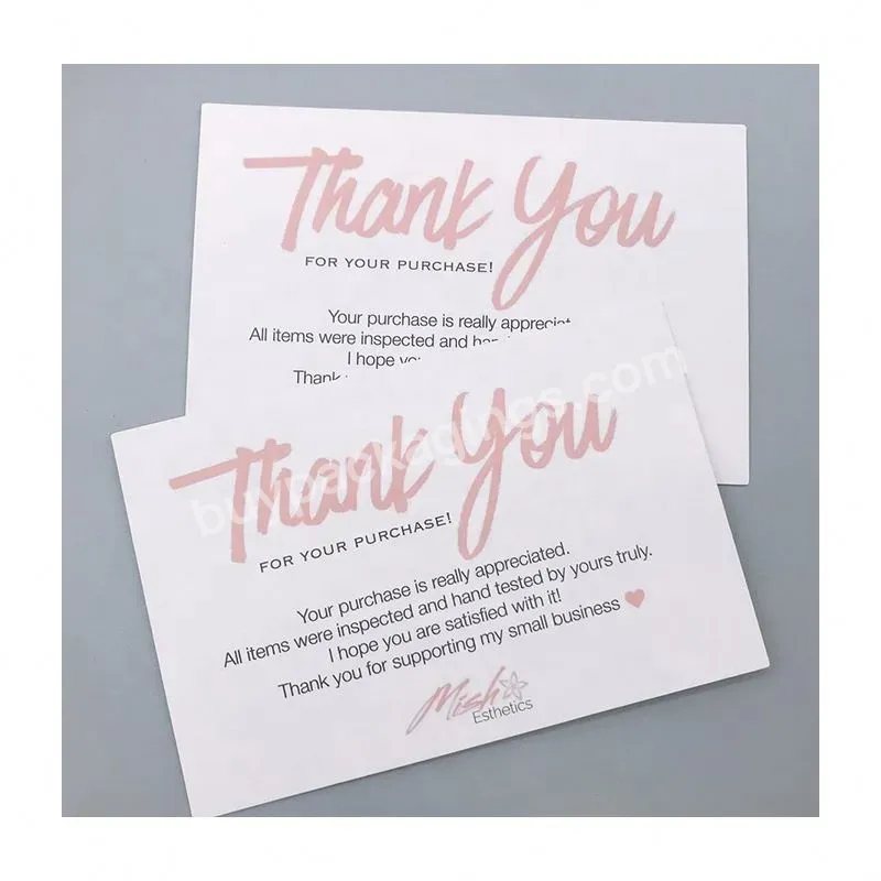 Mini Luxury And Cute Small Pink Rose Gold Foil Custom Printing Business Customer Insert Thank You Card - Buy Business Card With Own Logo,Amazon Thank You Card,Paper Insert.
