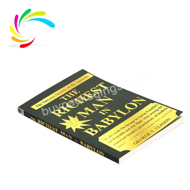 Novel printing gold foil stamping cover book printing services The richest man in Babylon adult books in english