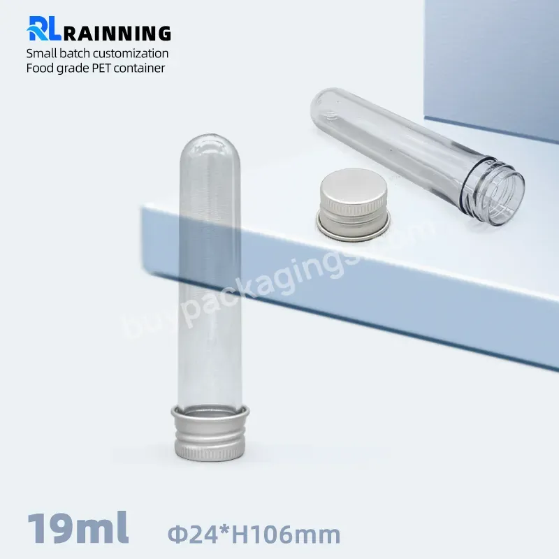 Oem Transparent Pet Bottle Preforms 24mm Neck Food Grade Candy Container 15ml Pet Tube Packaging