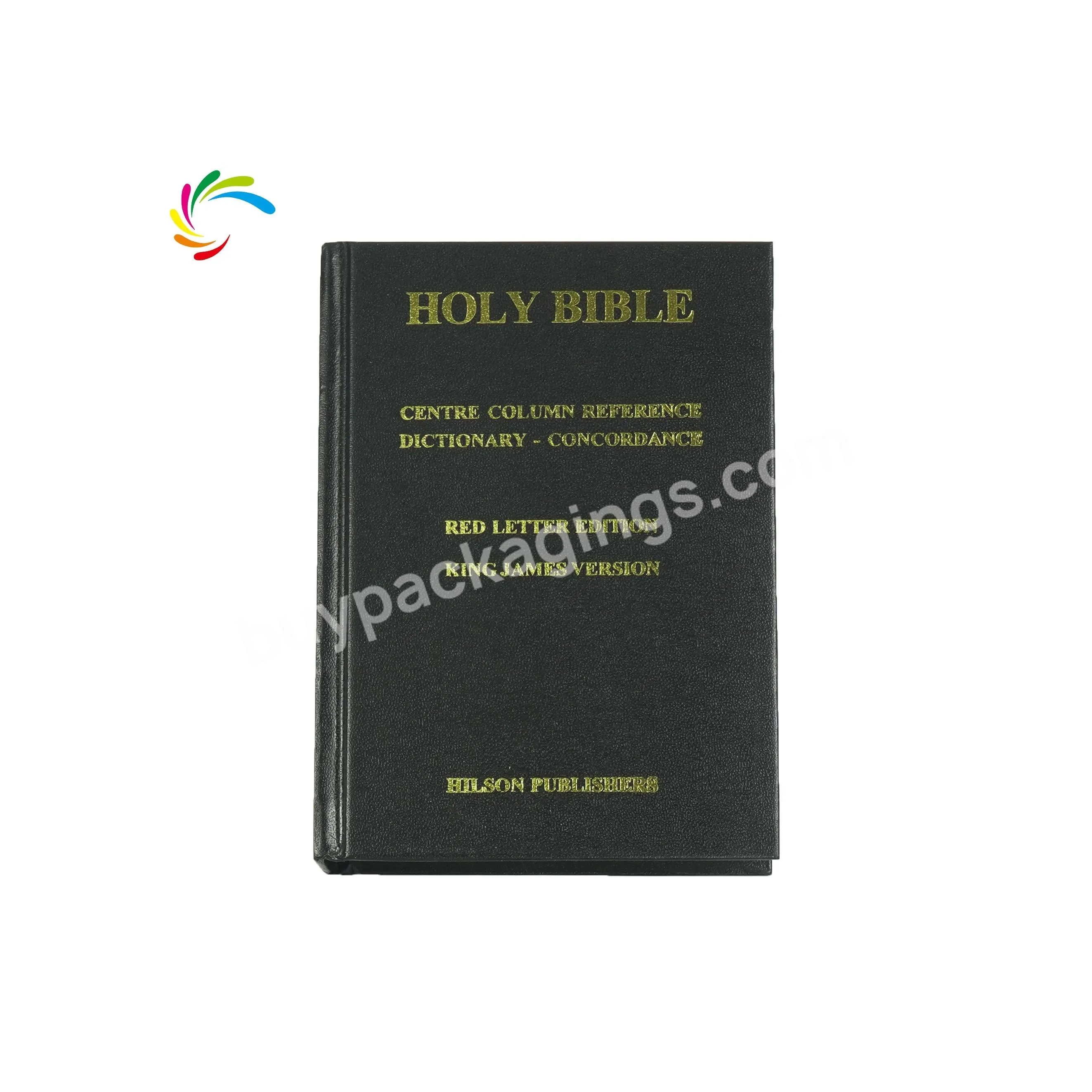 paper & paperboard printing  Factory direct supply custom hardcover  gold foil stamping red cover holy bible printing