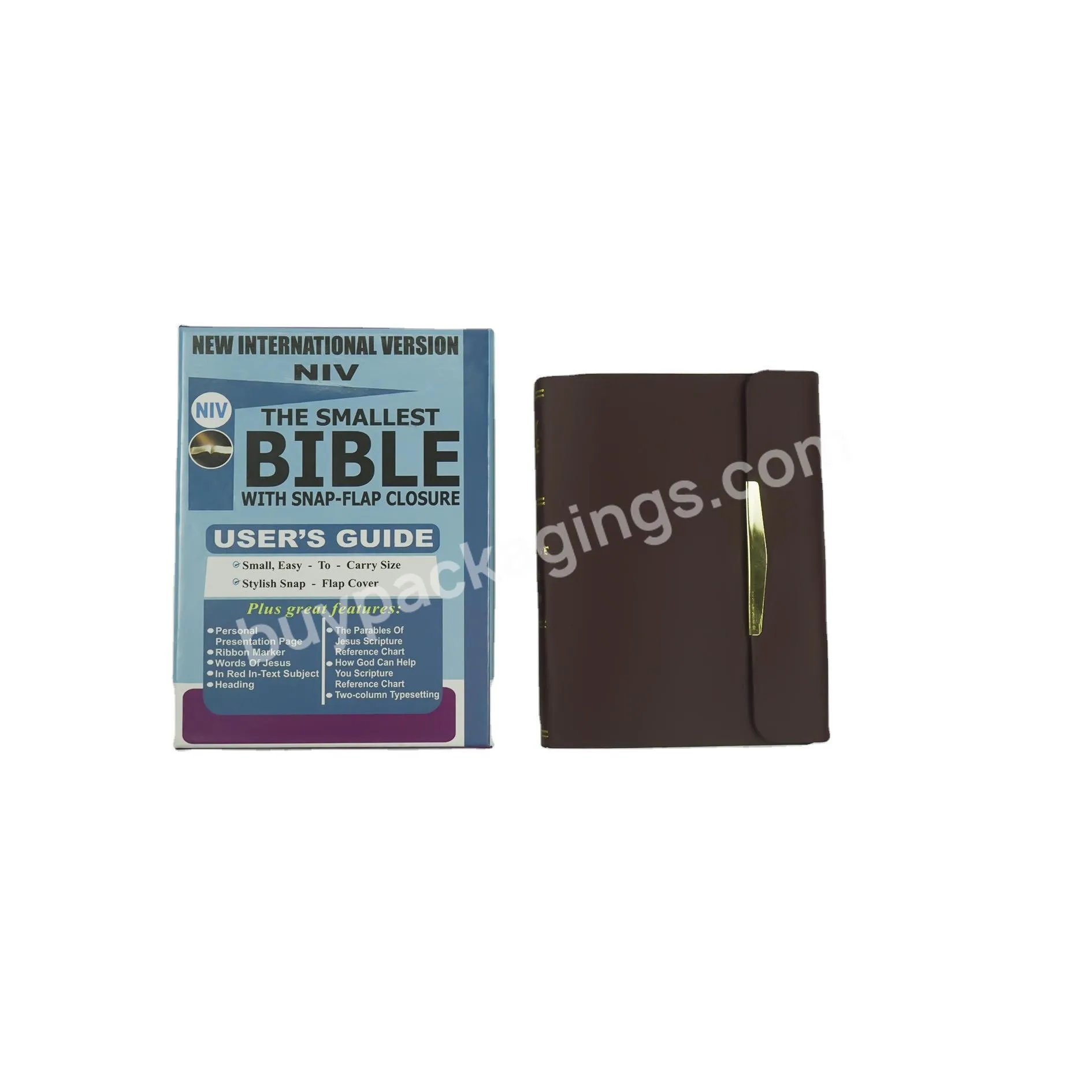 paper & paperboard printing Factory hot sale bibles wholesale leather product magnetic buckle bible