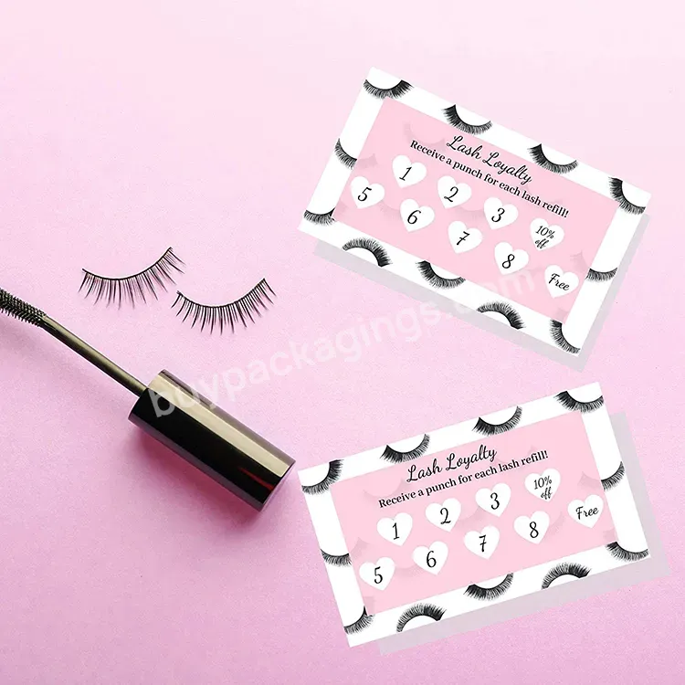 Pink 3.5 X 2" Inches Loyalty Cards Lash Extension Loyalty Punch Cards Pink Custom Loyalty Cards - Buy Loyalty Cards,Lash Extension Loyalty Punch Cards,Custom Loyalty Cards.