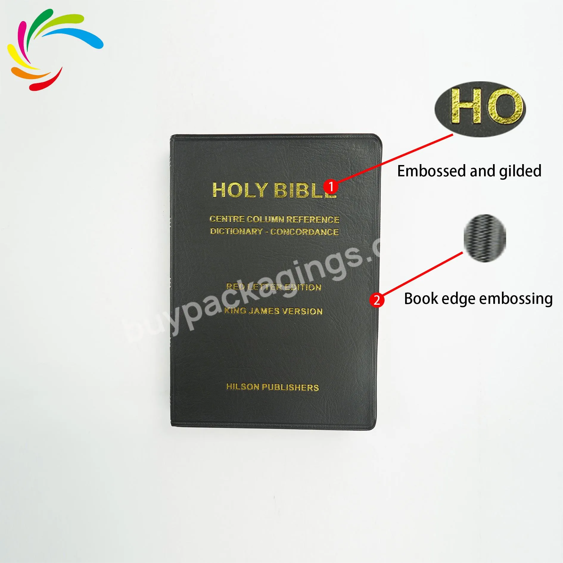 Professional holy bible book printing bible cover custom PU leather holy bible
