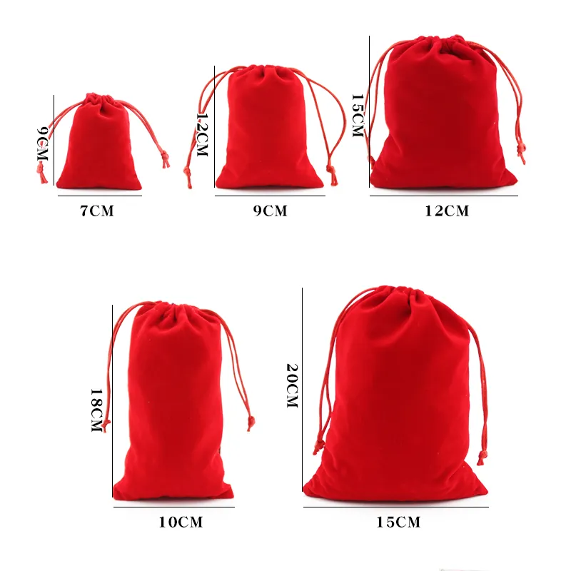 red drawstring bag