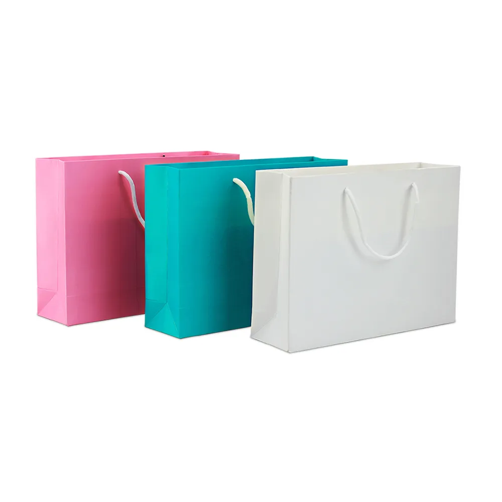 Shopping Gift Bag Supplies Paper Bag Custom Size Color Paper with Handle Packaging Clothes Shoes Daily Art Paper Recyclable ZL