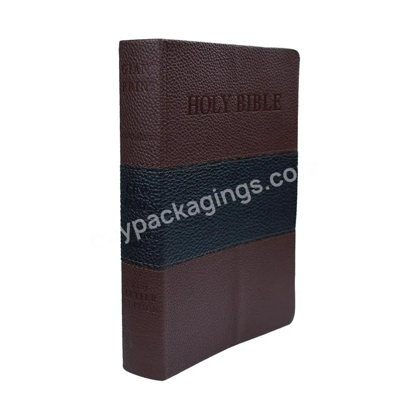 Stock Low MOQ  Bibles Big Size KJV BIBLES Soft Leather Cover HOLY BIBLE