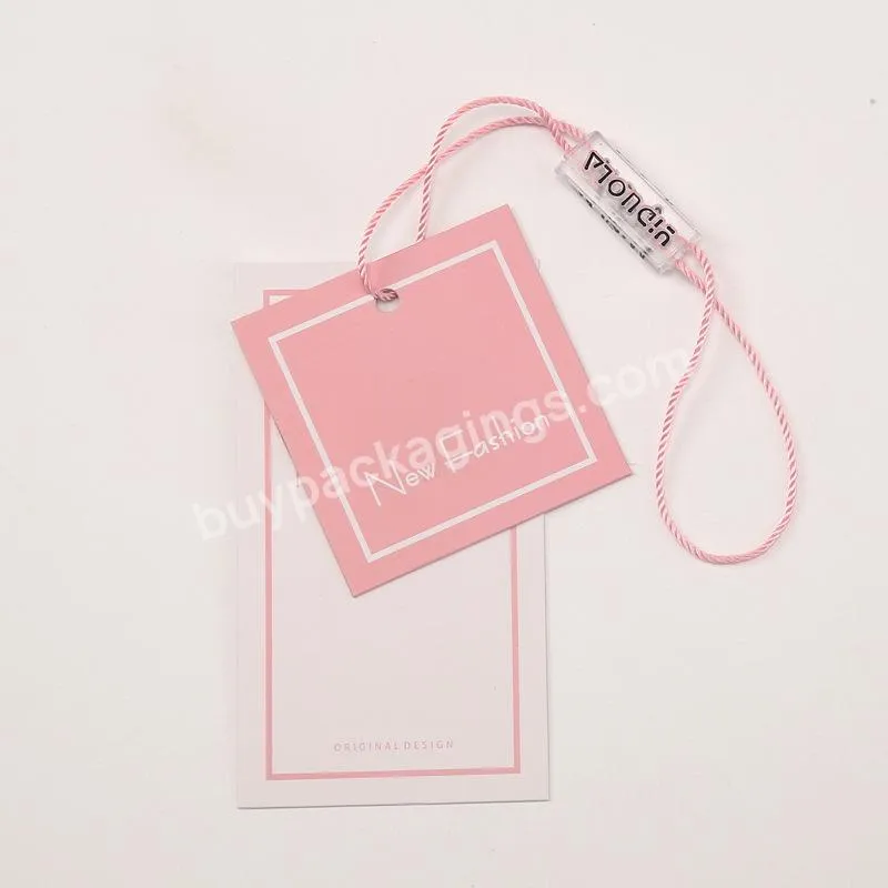 Suppliers Packaging label brand Custom Hang tag String Embossed Logo Printing Hang Tag