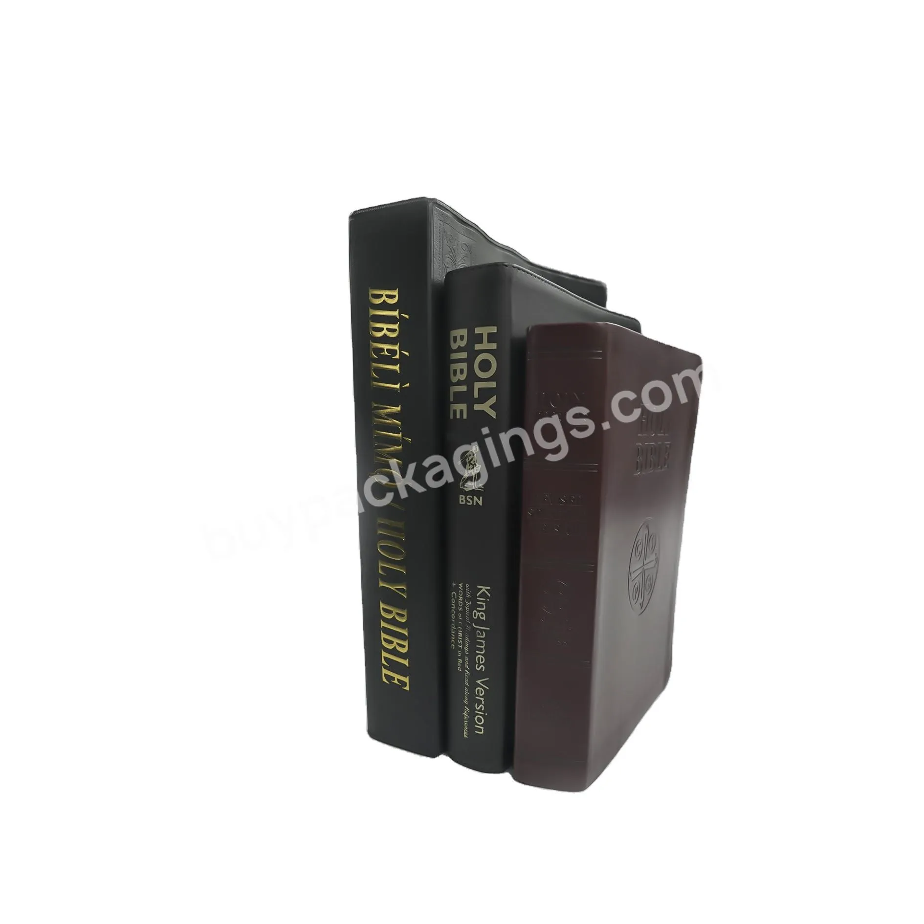 Top quality PU hardcover book waterproof cloth cover bible printing