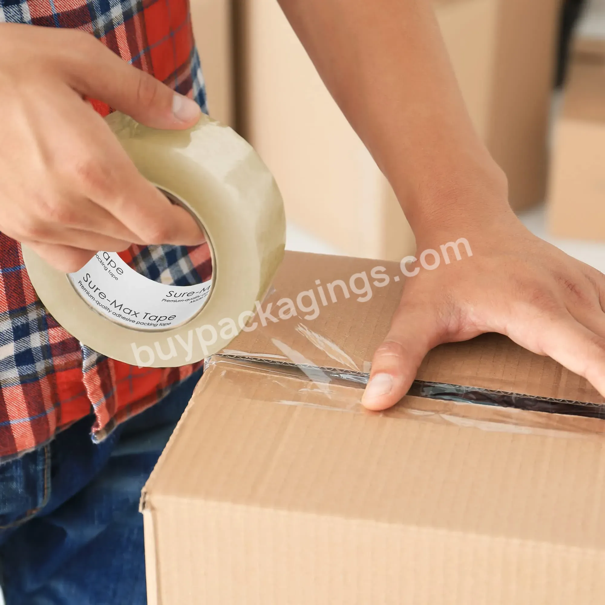 Trapping Carton Box Packaging Moving House Waretape Transparent Packing Tape - Buy Biodegradable Adhesive 3 Inch Transparent Shipping Free Eco Friendly Logo Security 200m Wholesale Packing Tape Brown,Packing Tape Clear,Cheap Packing Tape.