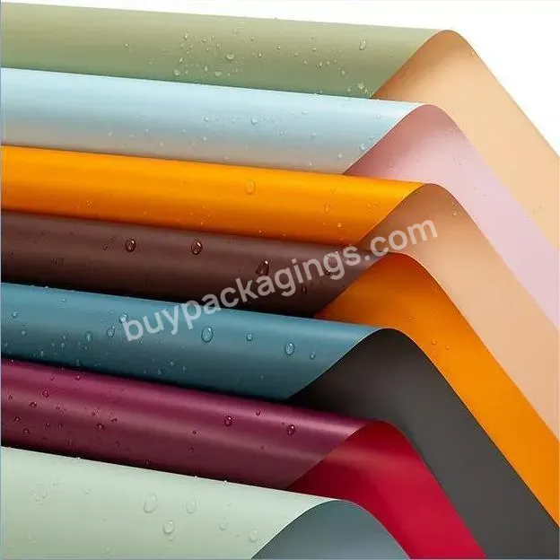 Two-tone Flower Wrapping Paper Waterproof Wholesale Pure Color Florist Bouquet Packaging Wrapping Paper For Flowers - Buy Flower Paper,Paper For Flowers Bouquet,Luxury Paper Flower Package.